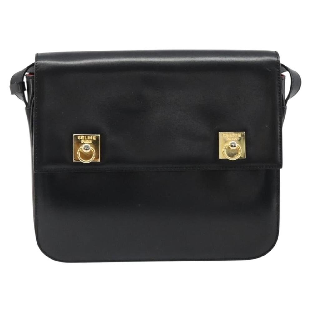 Celine Leather Classic Shoulder Bag Black